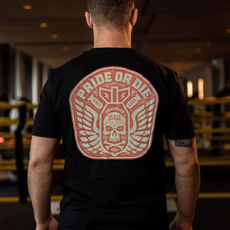 PRiDEorDiE dropping bombs T-Shirt -black